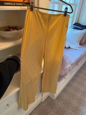 Reformation yellow satin pants